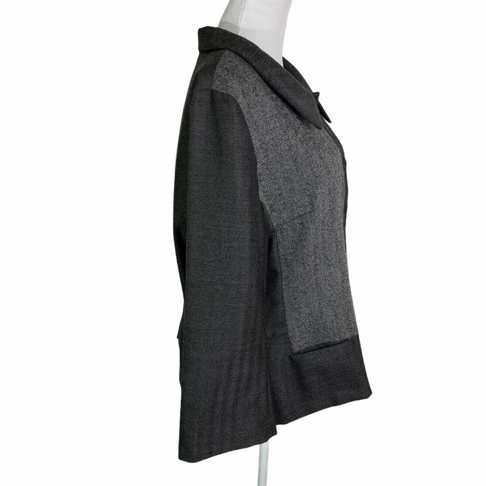 J. Jill Gray Herringbone Pockets Collared Jacket - image 7